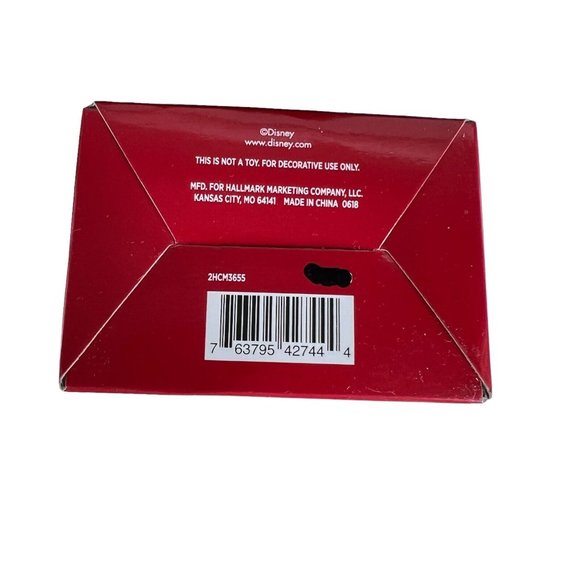 2018 Mickey Mouse Christmas Ornament Ears New In Box Red Box Black Glitter - Picture 5 of 5